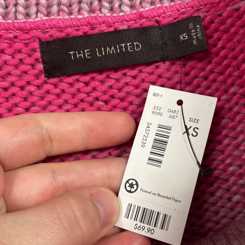 NWT The Limited Pink Short Sleeve Cowl Neck Knit Sweater Top Women's Siz… - Picture 4 of 7